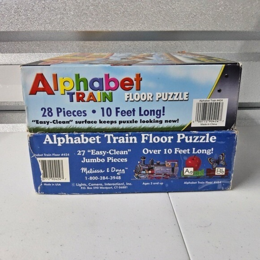 Melissa & Doug Alphabet Train Floor Puzzle 27-28 Pieces ABC Learning Toy - Picture 3 of 13